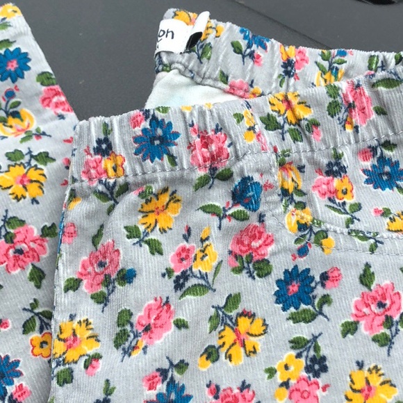 Boden Other - Mini Boden Gray Corduroy Floral Pants
